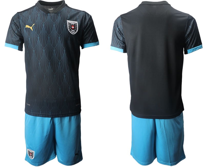 Men 2021 European Cup Austria away black Soccer Jersey->customized soccer jersey->Custom Jersey